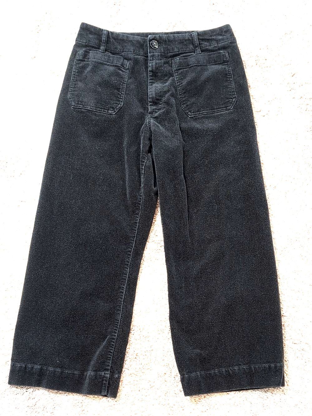 Quince Black Corduroy Wide-Leg Pants